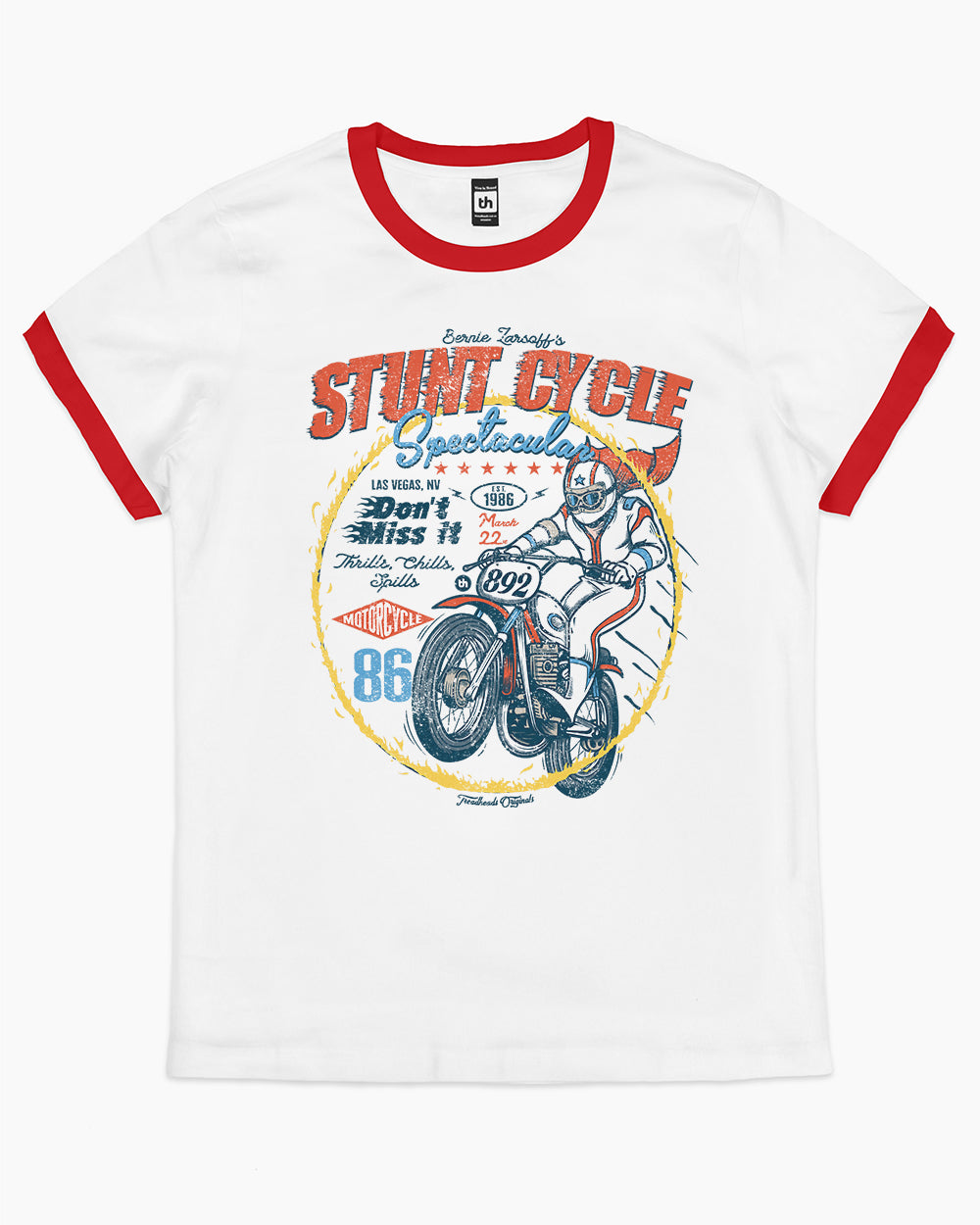Stunt Cycle T-Shirt Australia Online #colour_red ringer