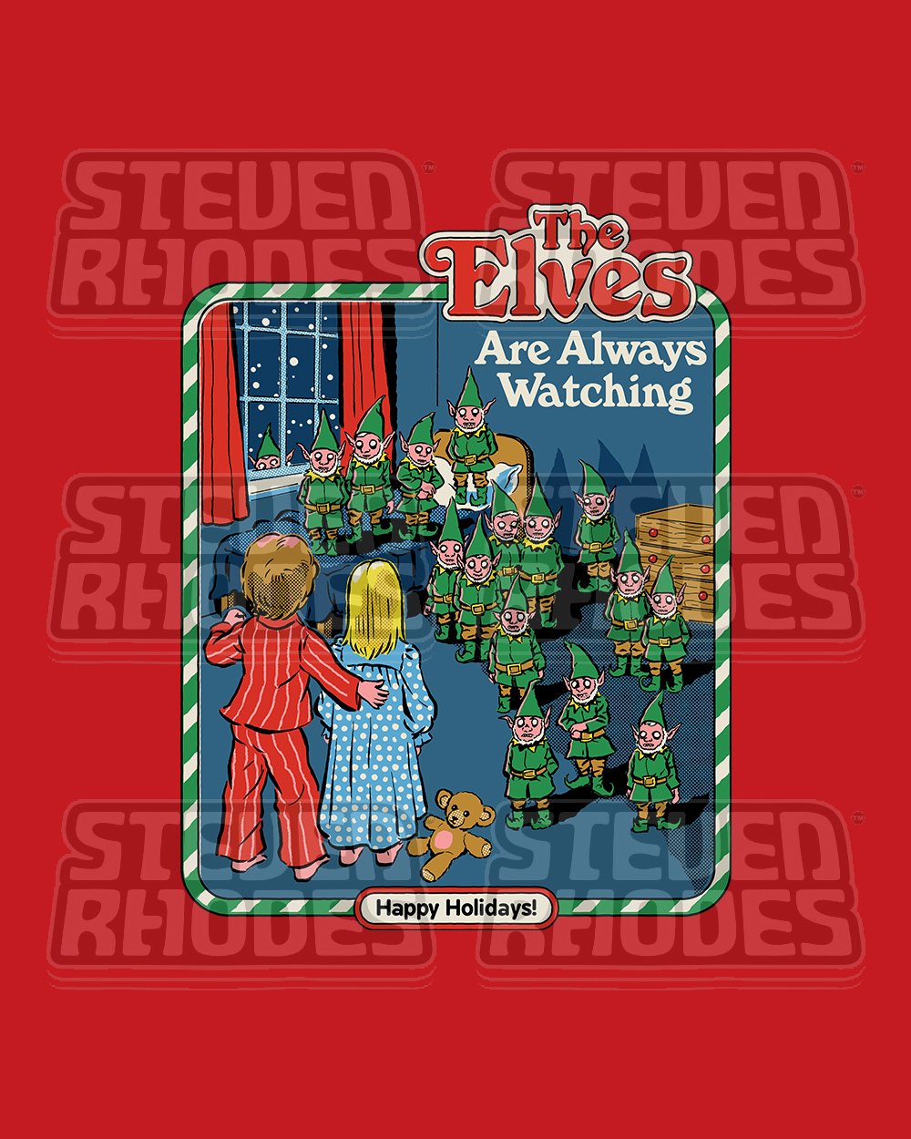 The Elves are Always Watching T-Shirt Australia Online #colour_red
