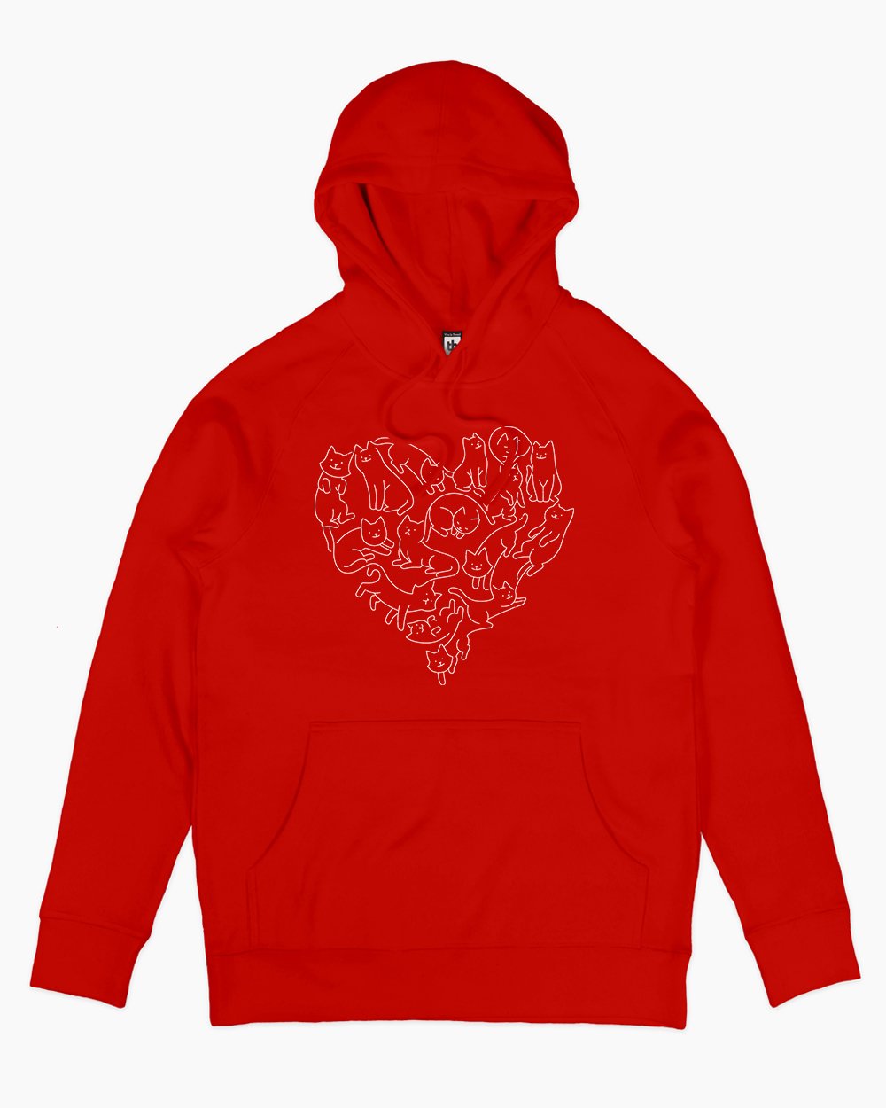 Wool Heart Cats Hoodie Australia Online #colour_red