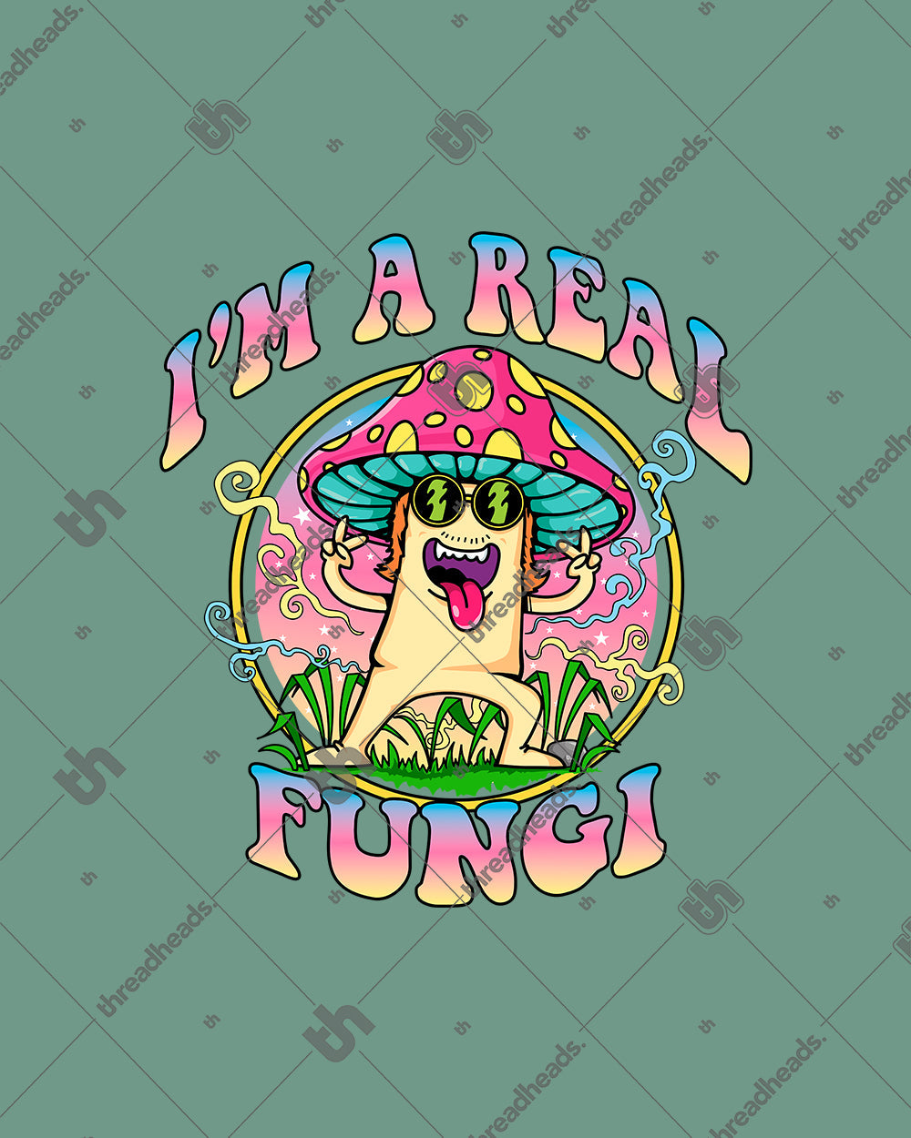 I'm a Real Fungi Crop Tee Australia Online #colour_sage