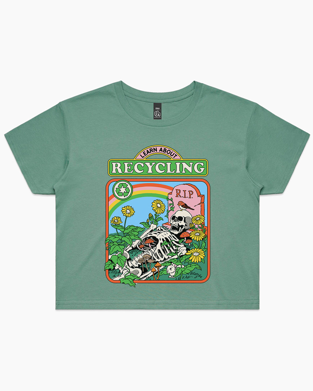 Learn About Recycling Crop Tee Australia Online #colour_sage