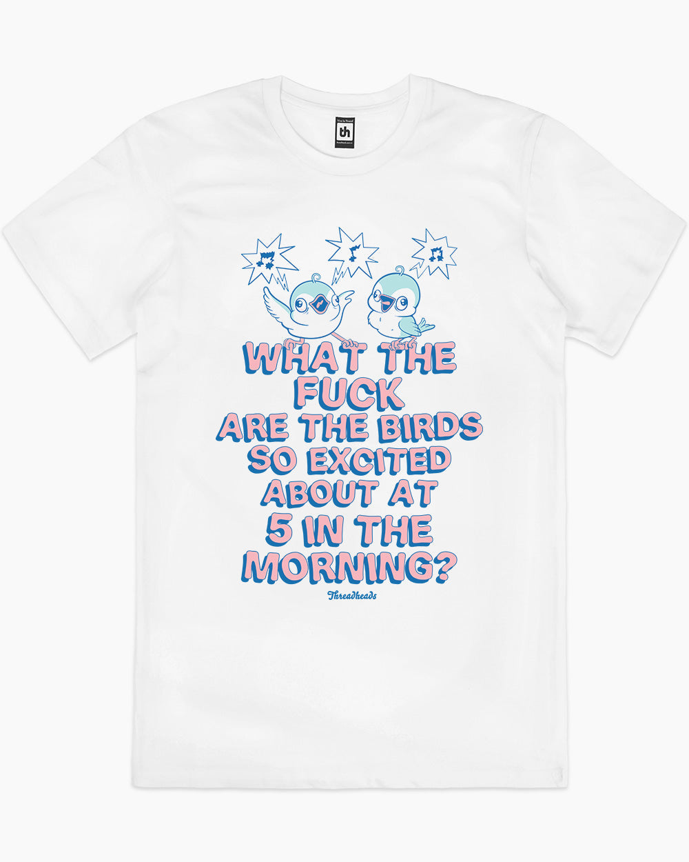 Excited Bird T-Shirt Australia Online #colour_white
