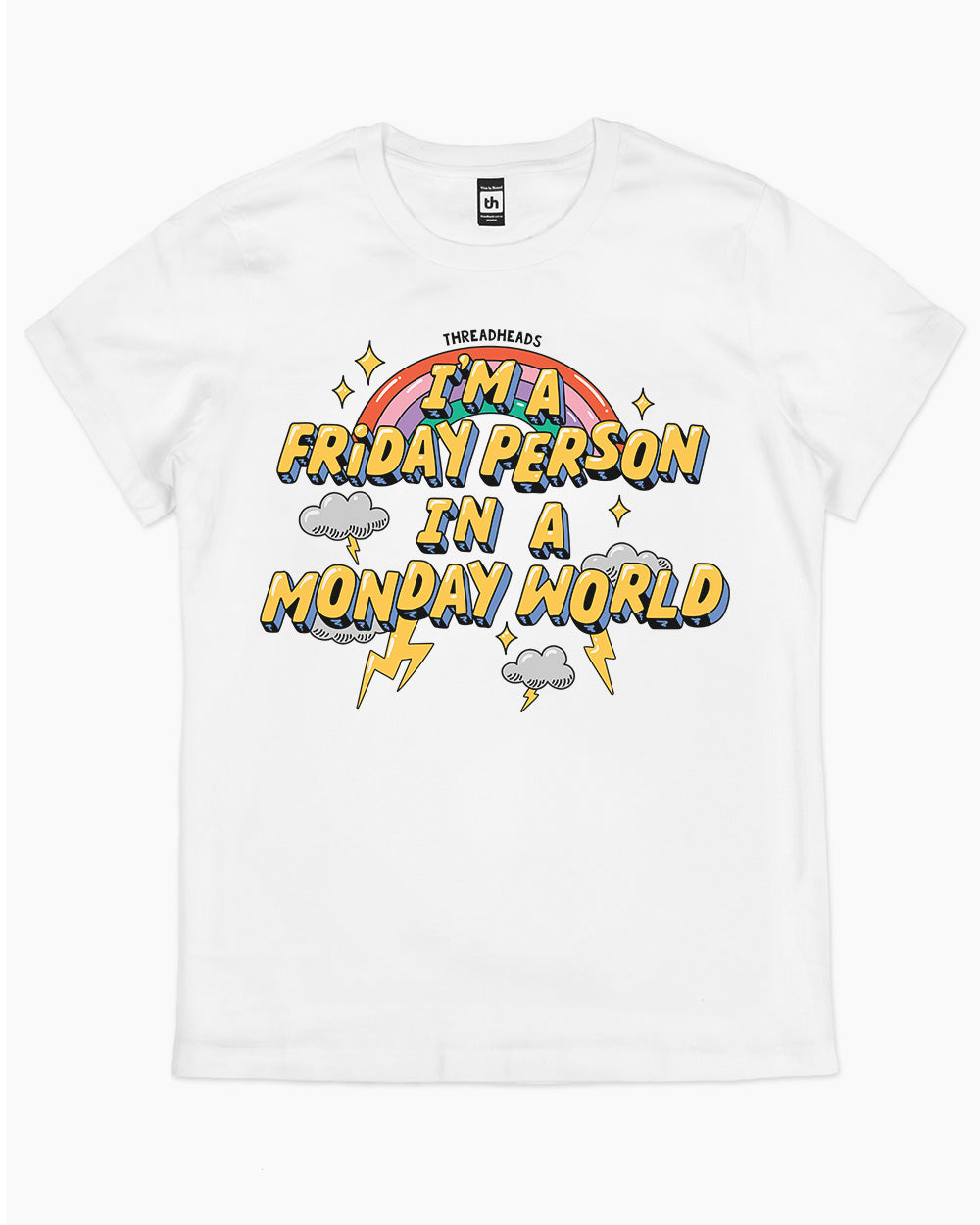 Friday Person T-Shirt Australia Online #colour_white
