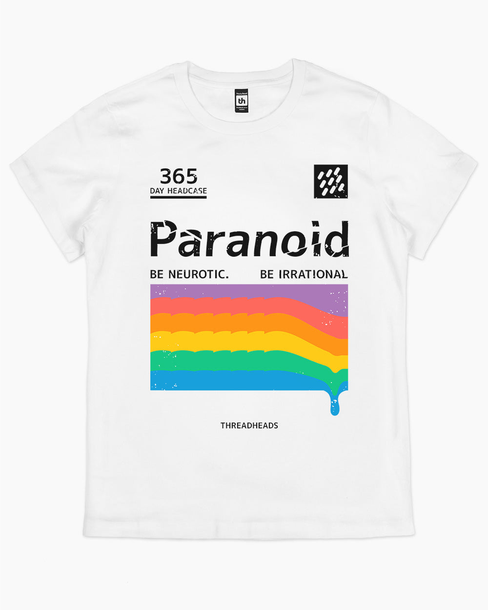 Paranoid Irrational T-Shirt Australia Online #colour_white