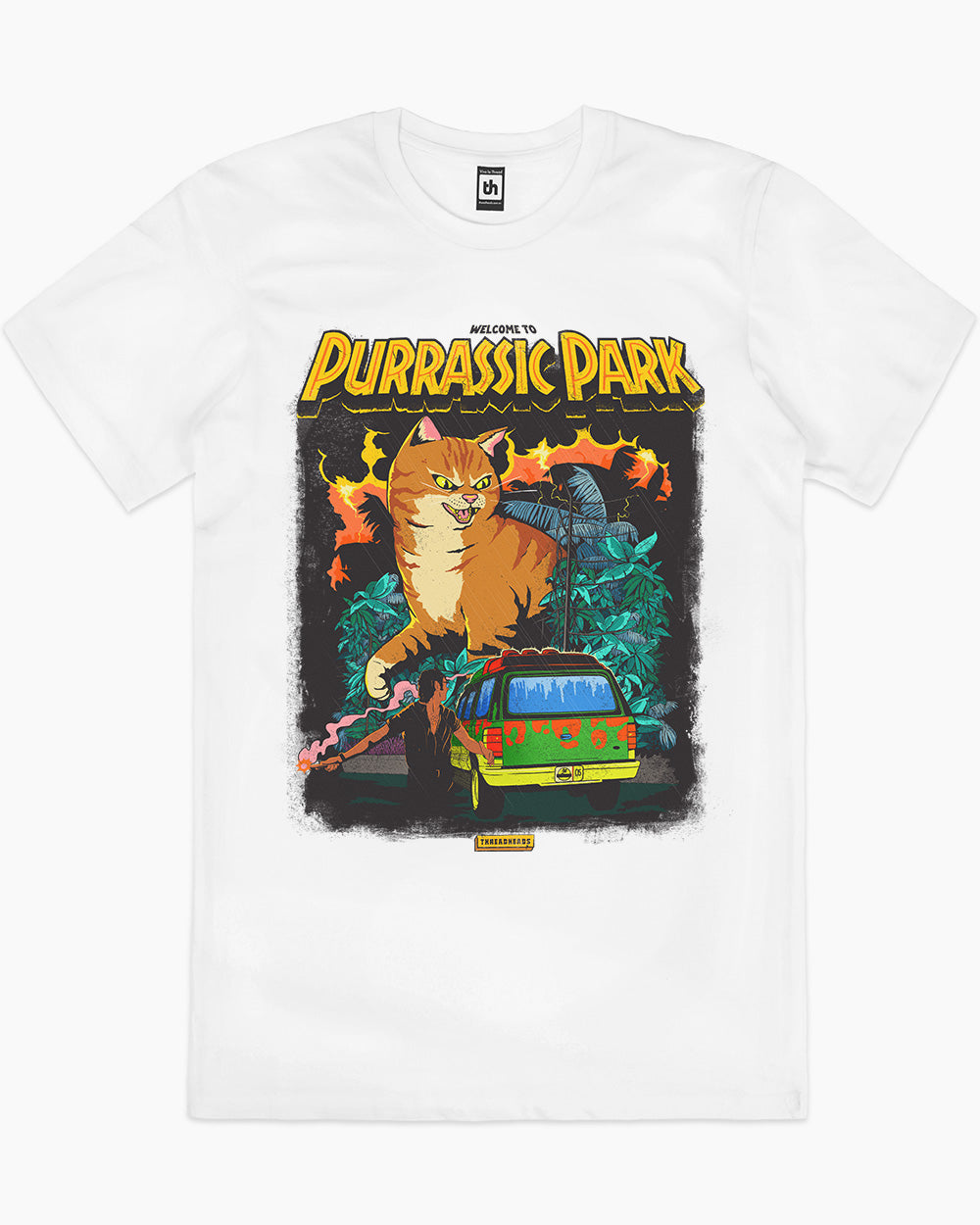 Purrassic Park T-Shirt Australia Online #colour_white