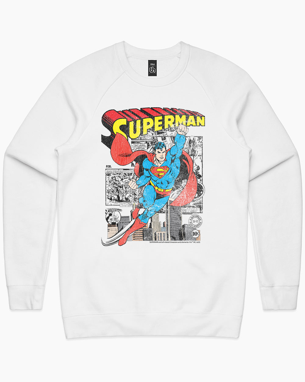 Superman Comic Panel Sweater Australia Online #colour_white
