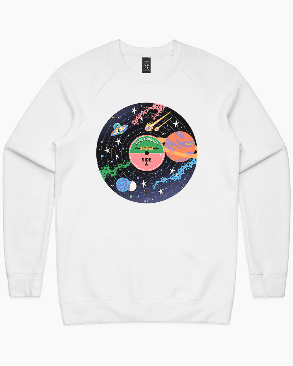 Vinyl Universe Sweater Australia Online #colour_white