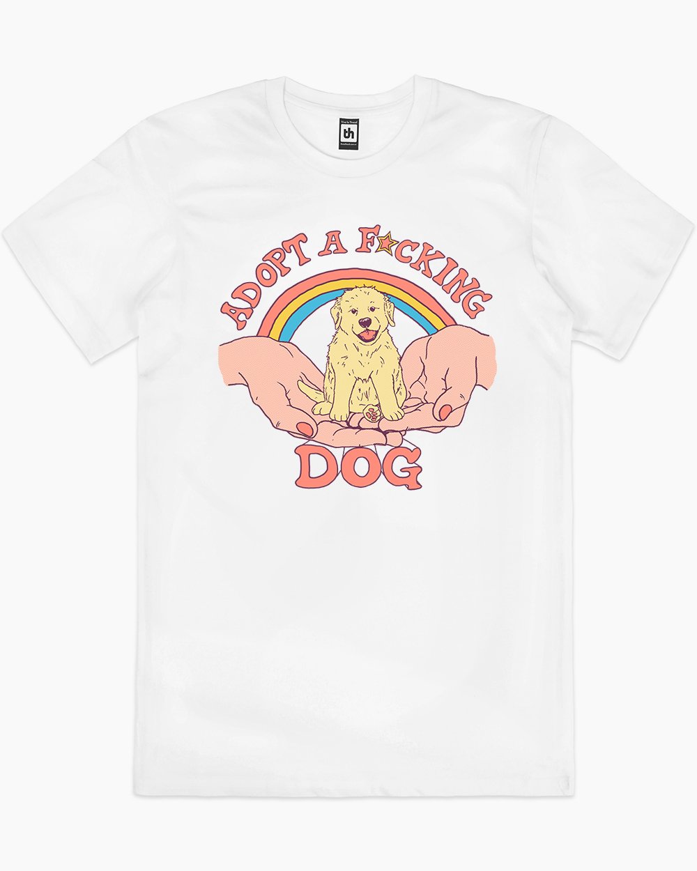 Adopt a F-cking Dog T-Shirt Australia Online #colour_white