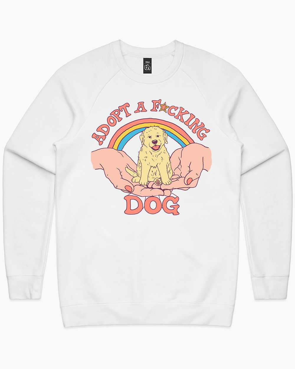 Adopt a F-cking Dog Sweater Australia Online #colour_white