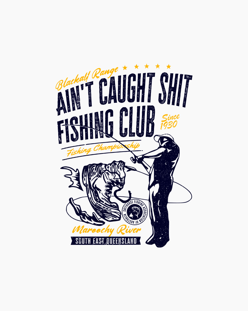 Ain't Caught Shit Fishing Club Hoodie Australia Online #colour_white