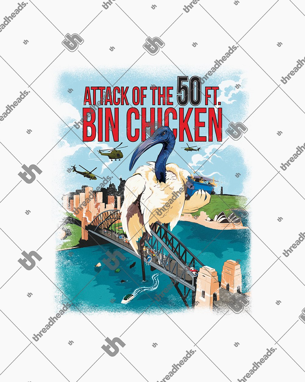 Attack of the 50ft Bin Chicken Kids T-Shirt Australia Online #colour_white