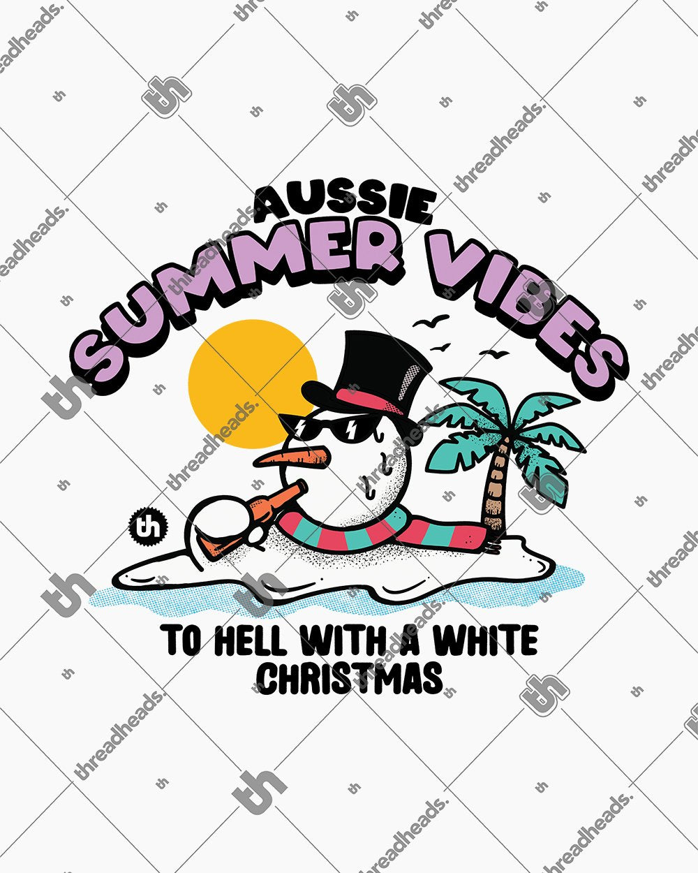 Aussie Summer Vibes T-Shirt Australia Online #colour_white
