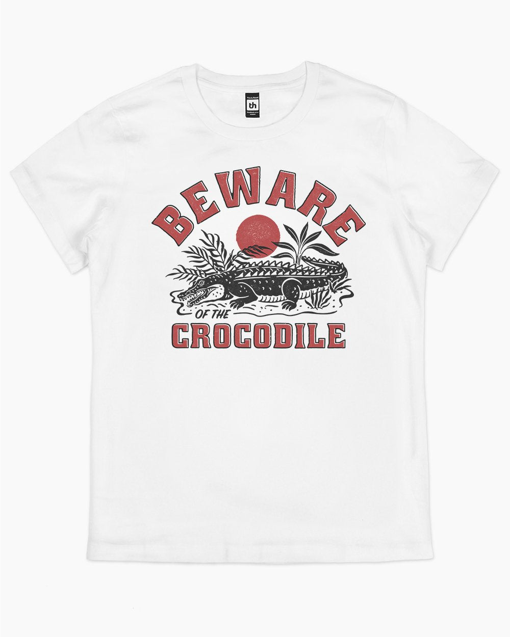 Beware of the Crocodile T-Shirt Australia Online #colour_white