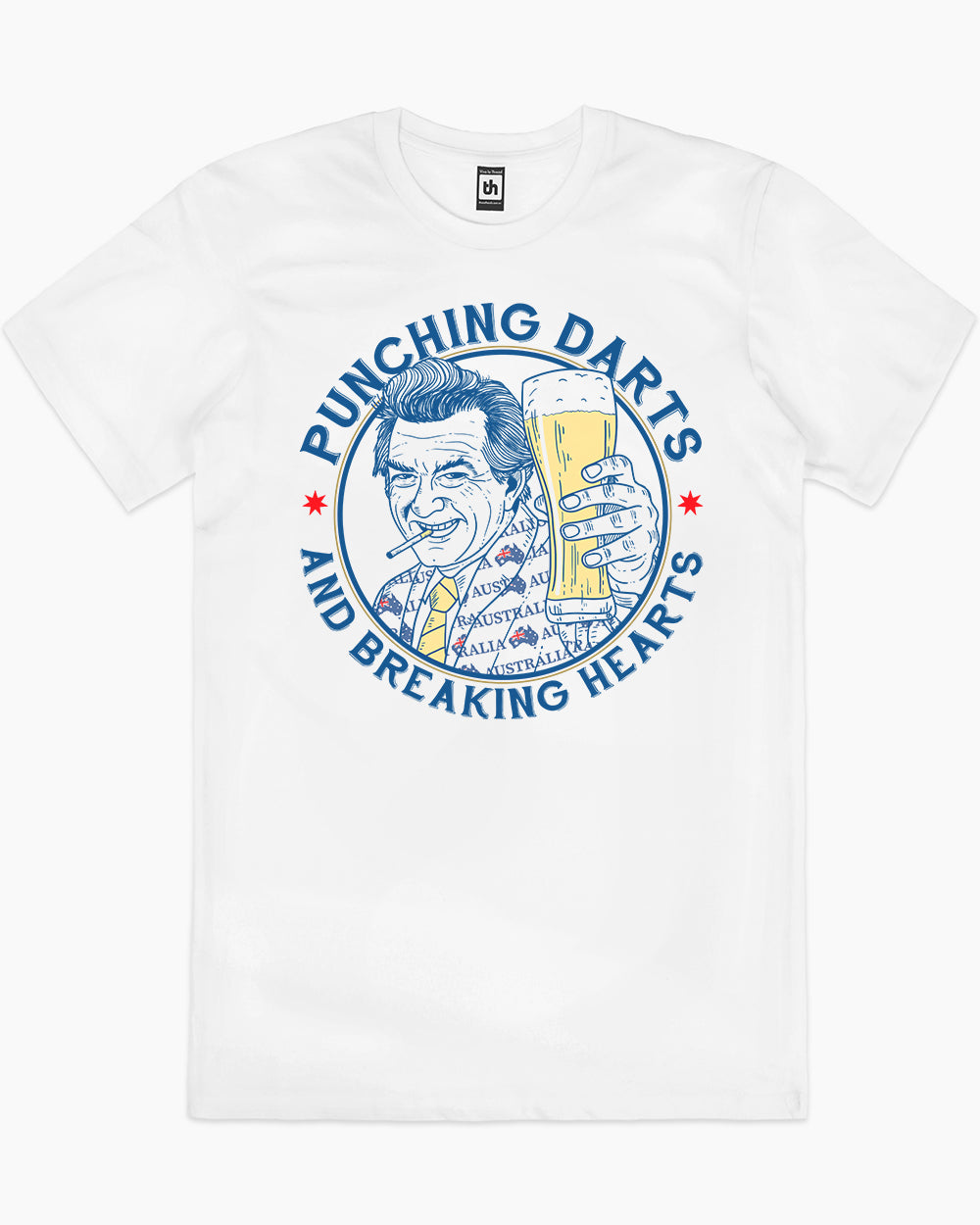 Punching Darts, Breaking Hearts T-Shirt Australia Online #colour_white