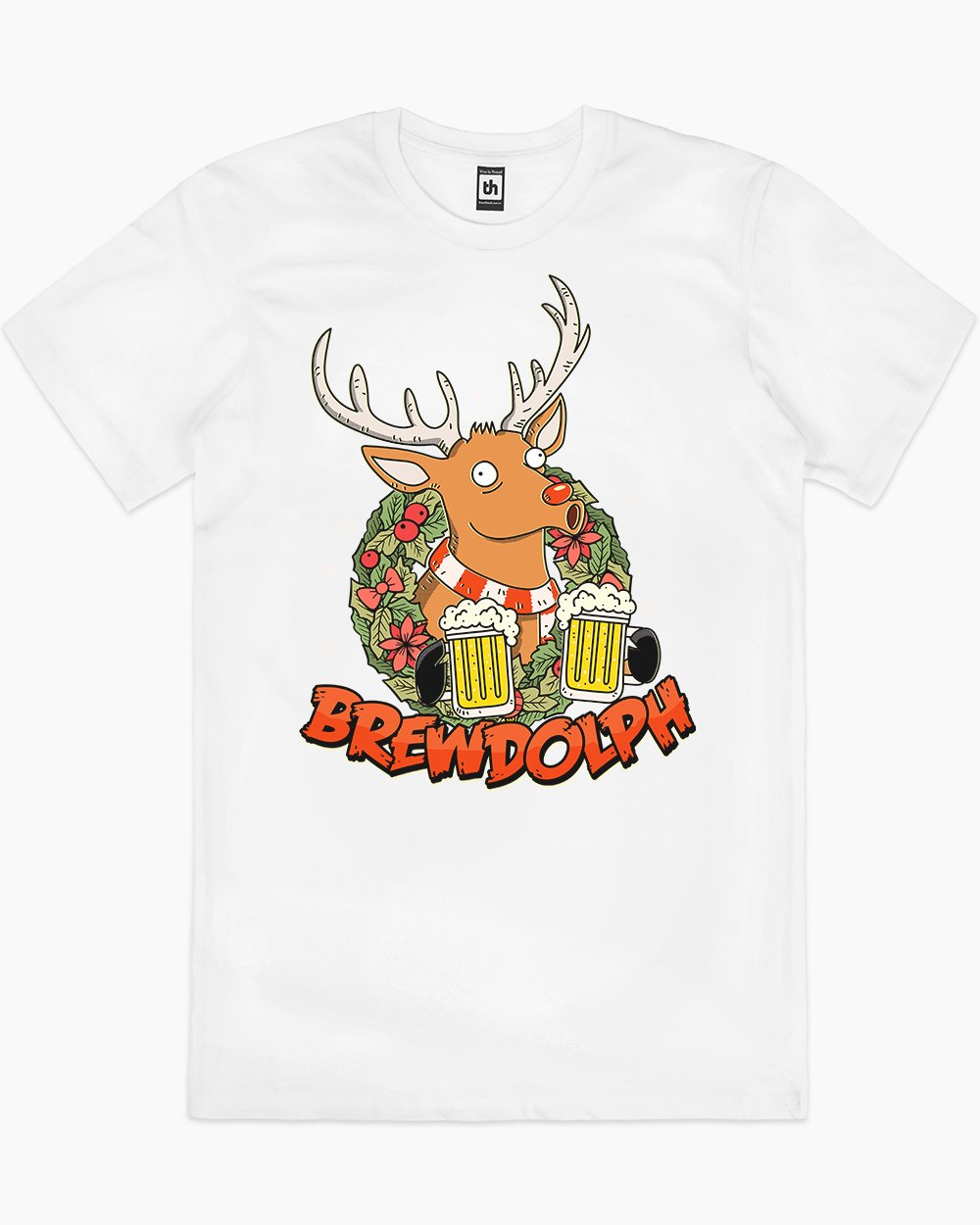 Brewdolph T-Shirt Australia Online #colour_white