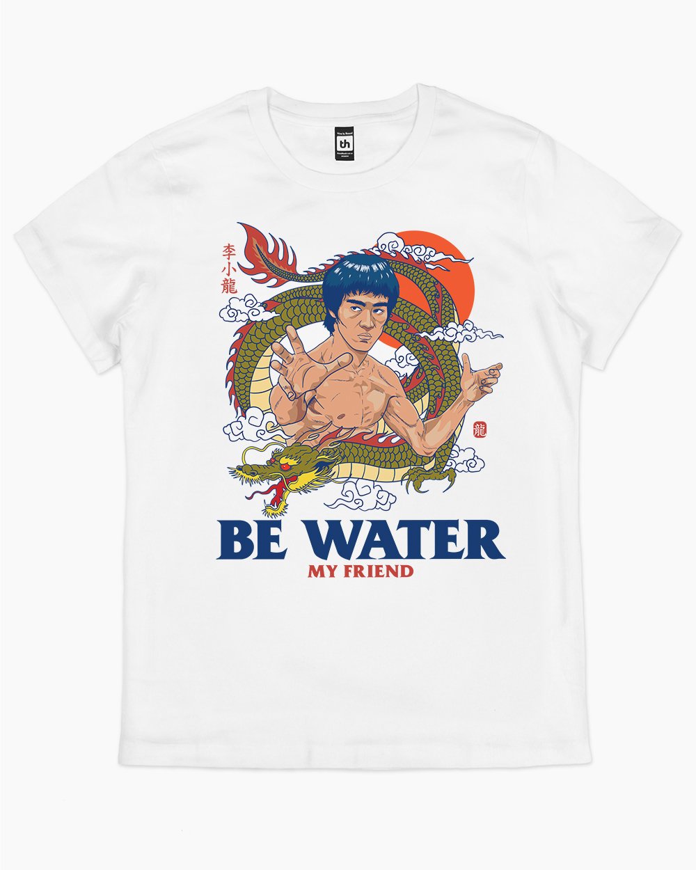 Bruce Lee Be Water T-Shirt Australia Online #colour_white