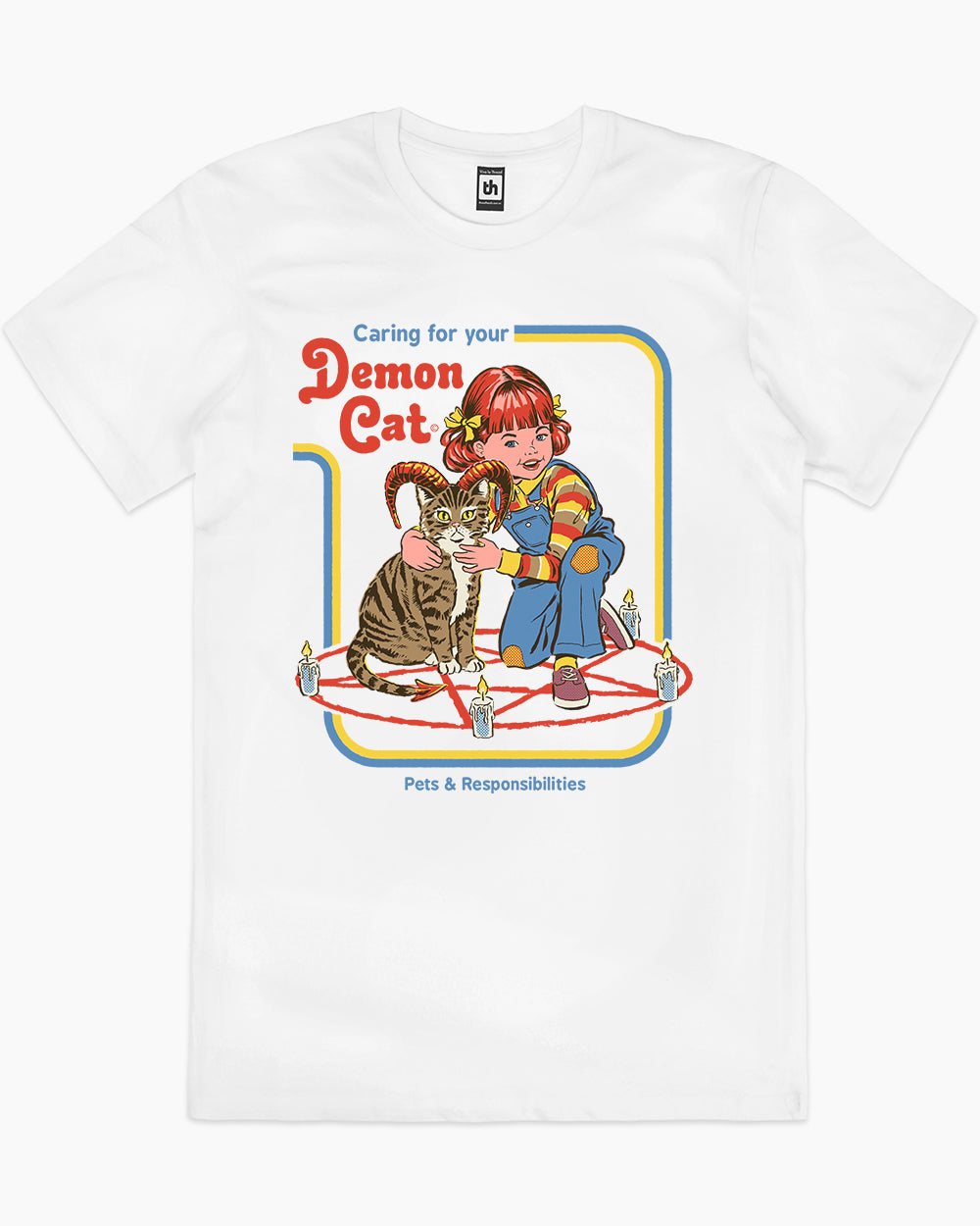Caring for Your Demon Cat T-Shirt Australia Online #colour_white
