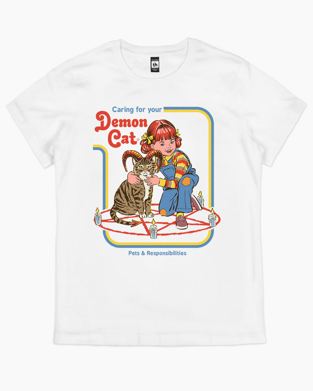 Caring for Your Demon Cat T-Shirt Australia Online #colour_white