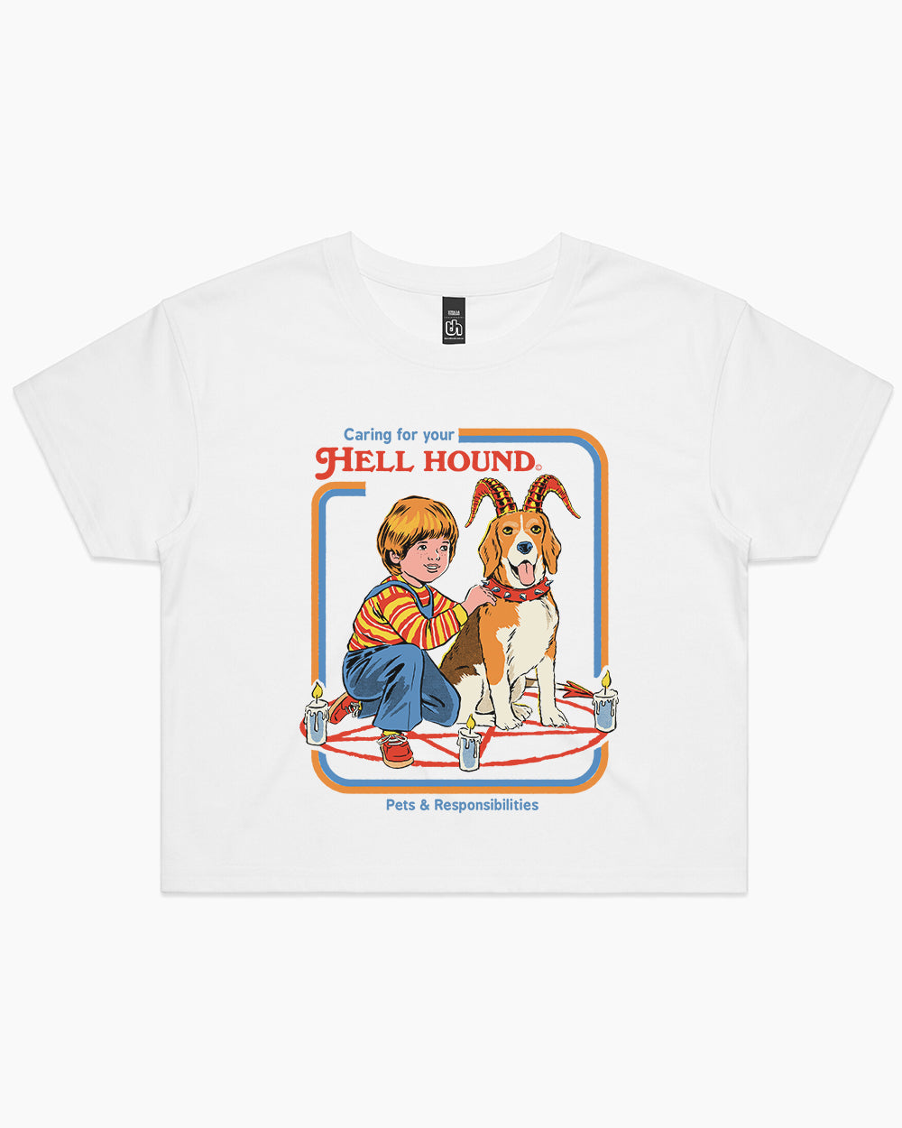 Caring For Your Hell Hound Crop Tee Australia Online #colour_white