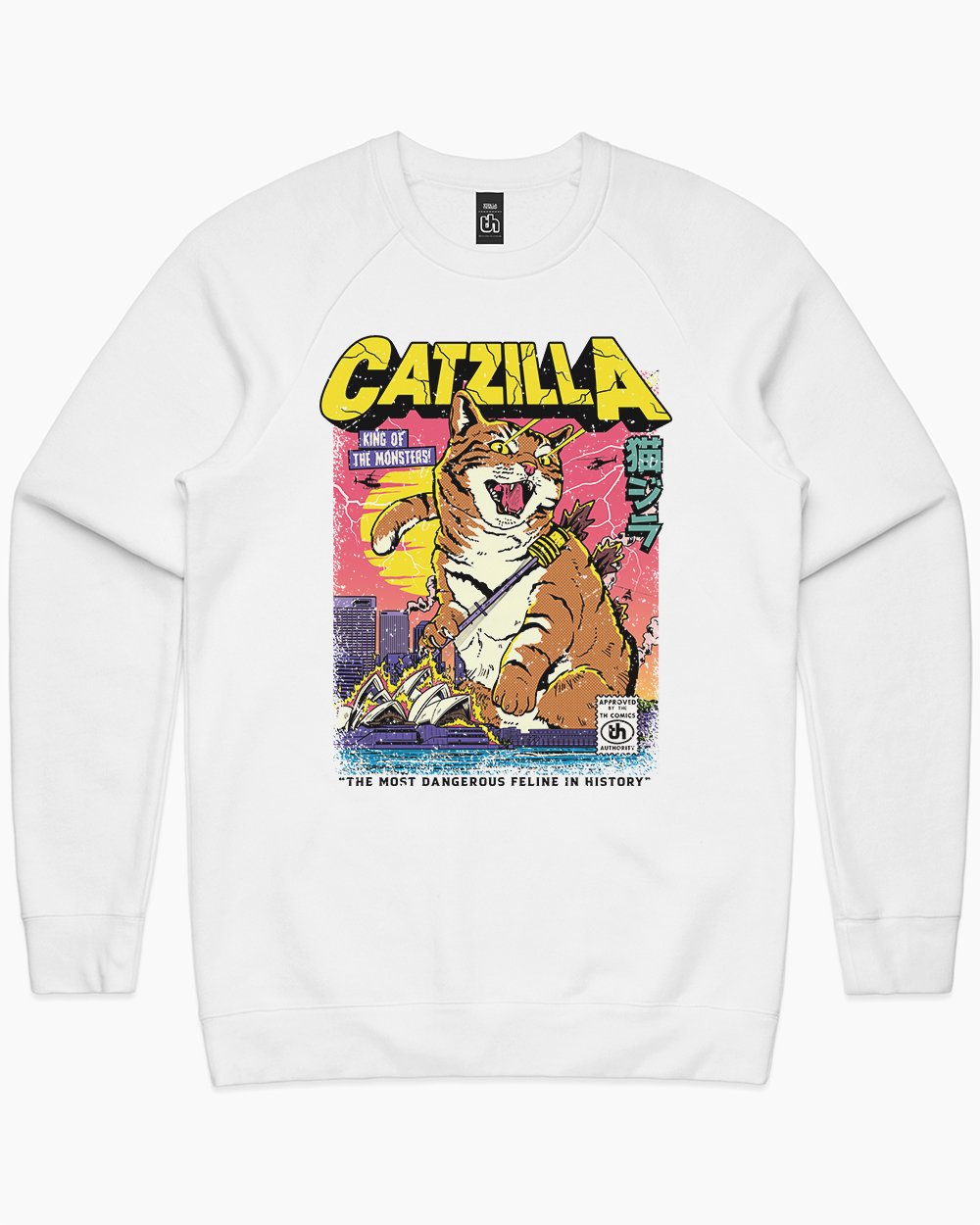 Catzilla Retro Titan Sweater Australia Online #colour_white