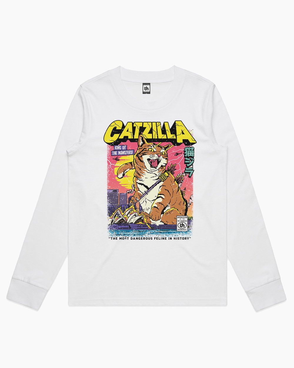Catzilla Retro Titan Long Sleeve Australia Online #colour_white