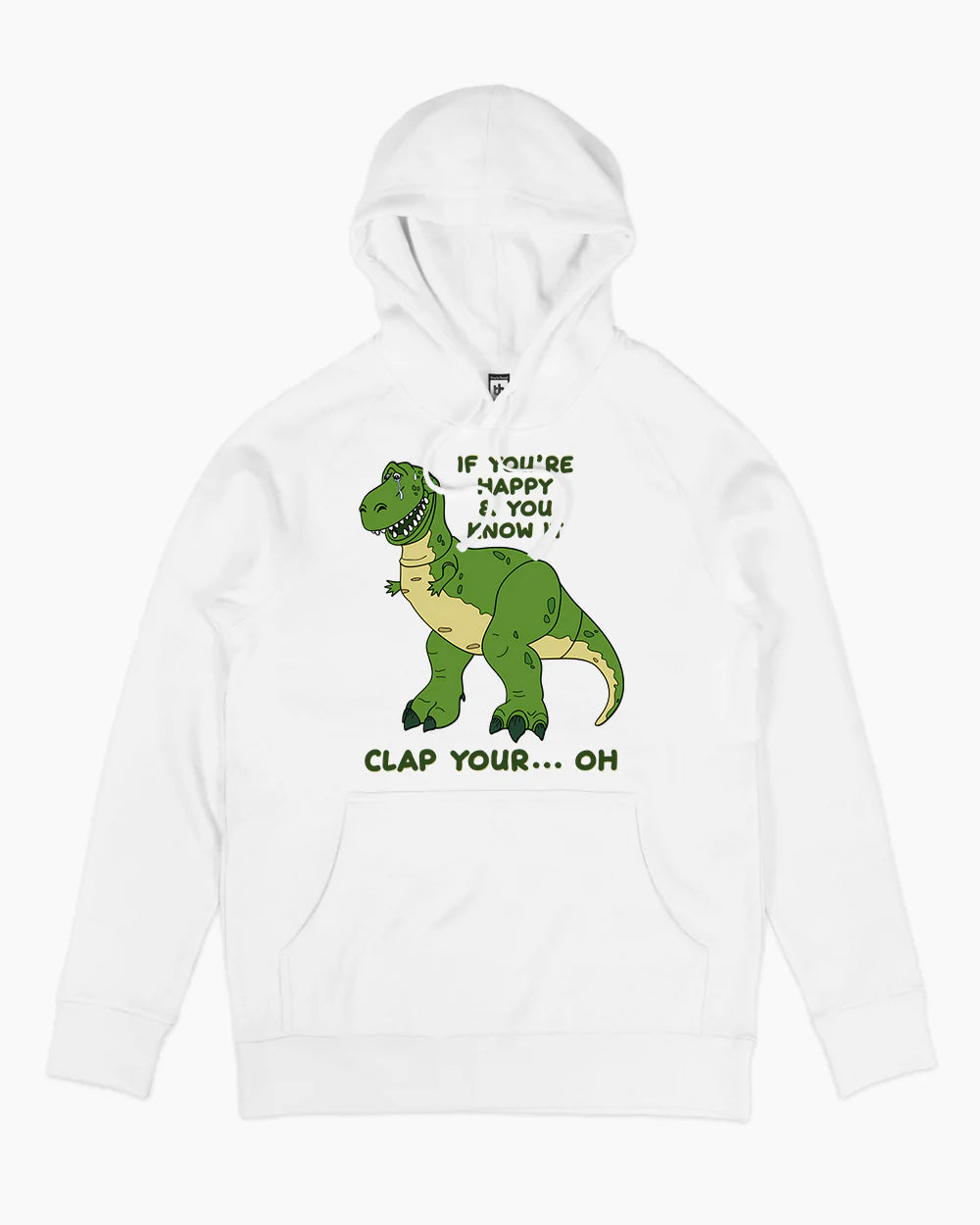 Clap Your Hands Dinosaur Hoodie Australia Online #colour_white