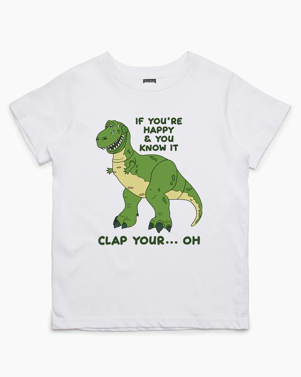 Clap Your Hands Dinosaur Kids T-Shirt Australia Online #colour_white