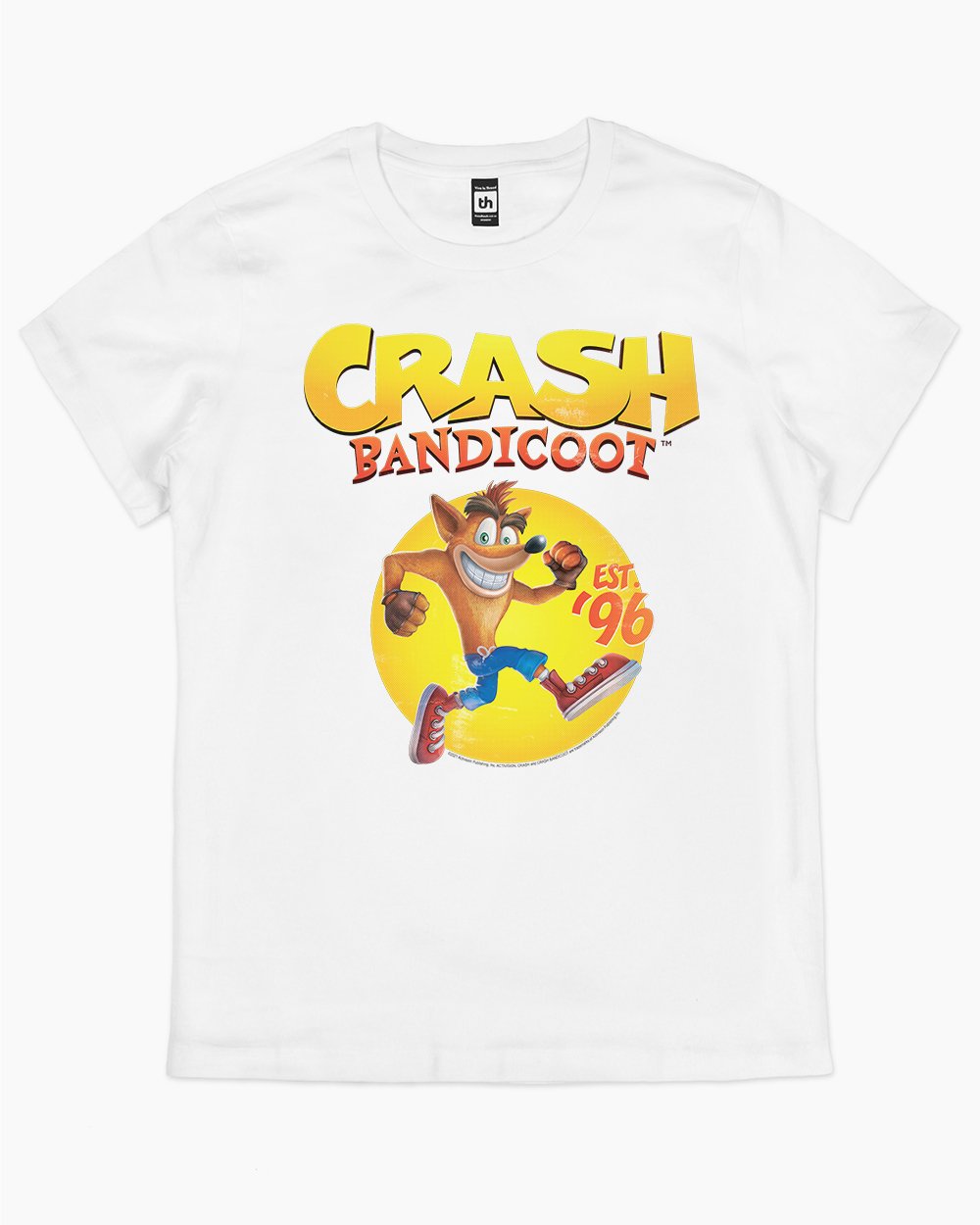 Crash Bandicoot Est 96 T-Shirt Australia Online #colour_white