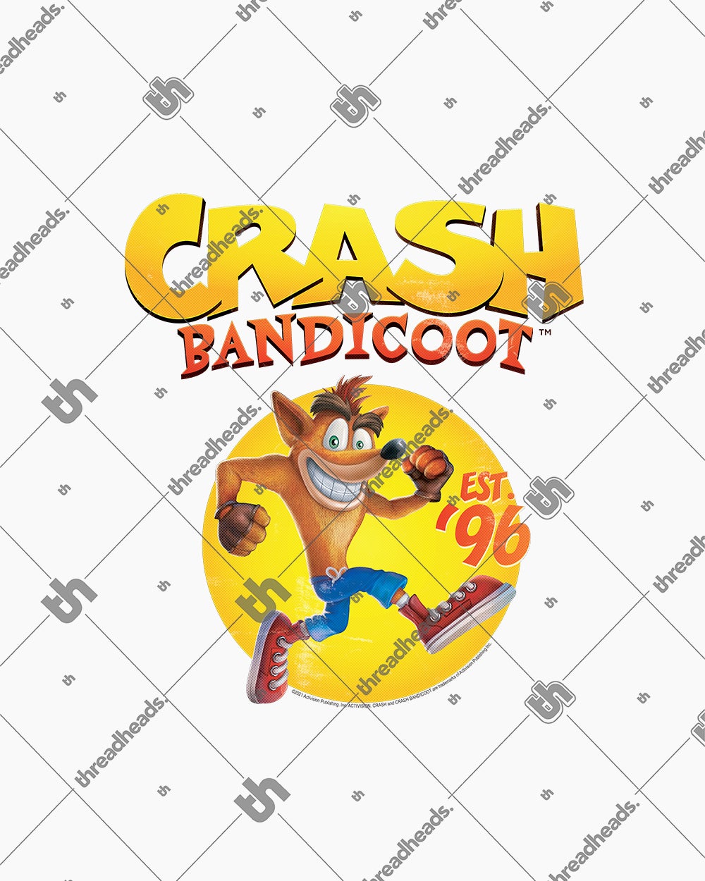 Crash Bandicoot Est 96 Kids T-Shirt Australia Online #colour_white