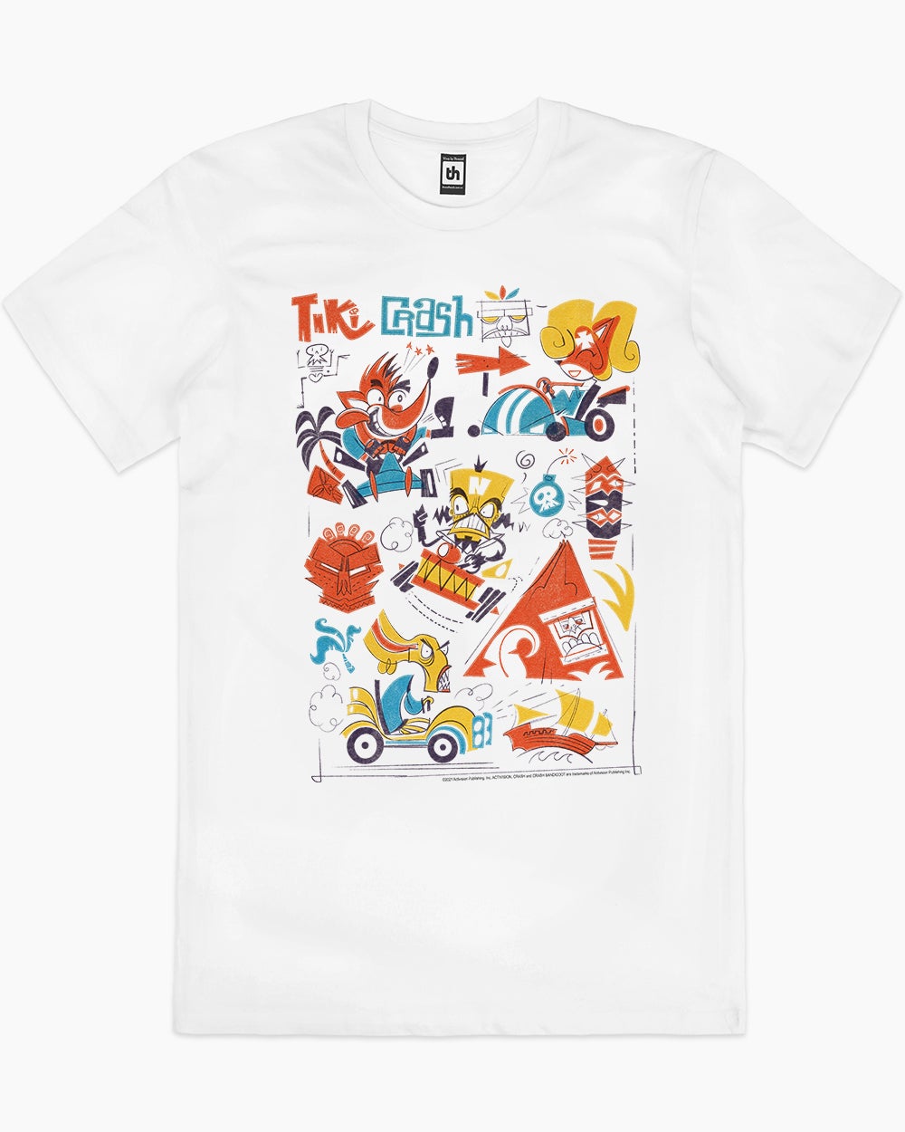 Crash Characters Tiki T-Shirt Australia Online #colour_white