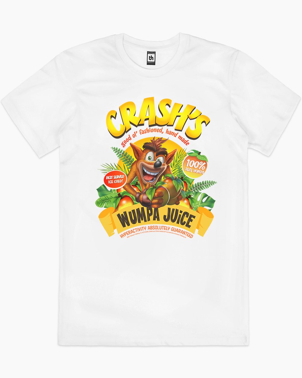 Crash's Wumpa Juice T-Shirt Australia Online #colour_white