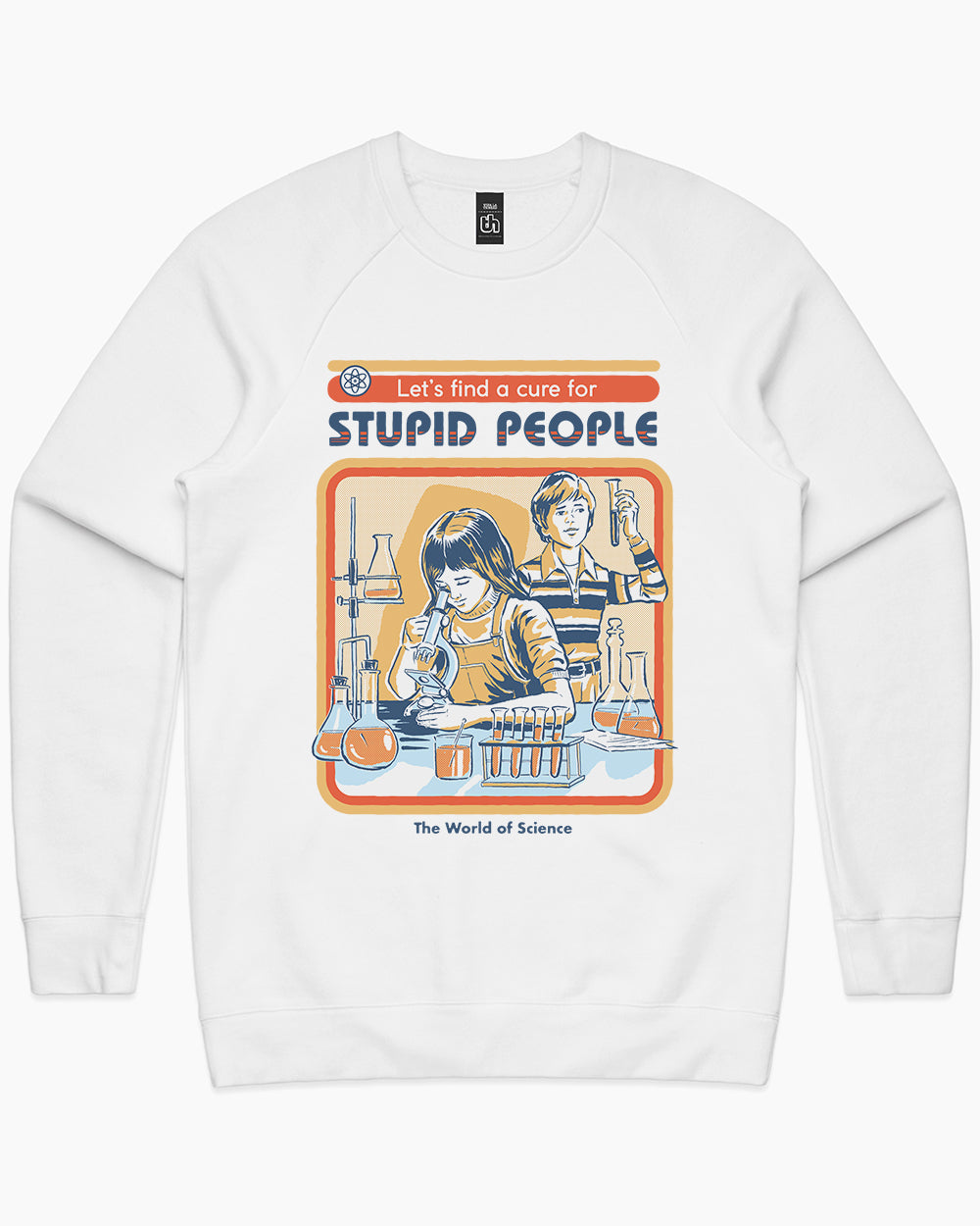 Let's Find a Cure for Stupid People Sweater Australia Online #colour_white
