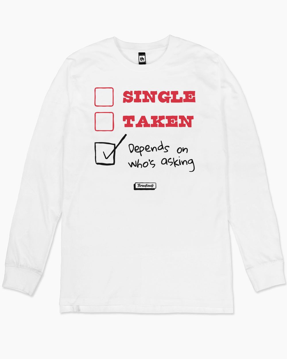 Depends on Who's Asking Long Sleeve Australia Online #colour_white