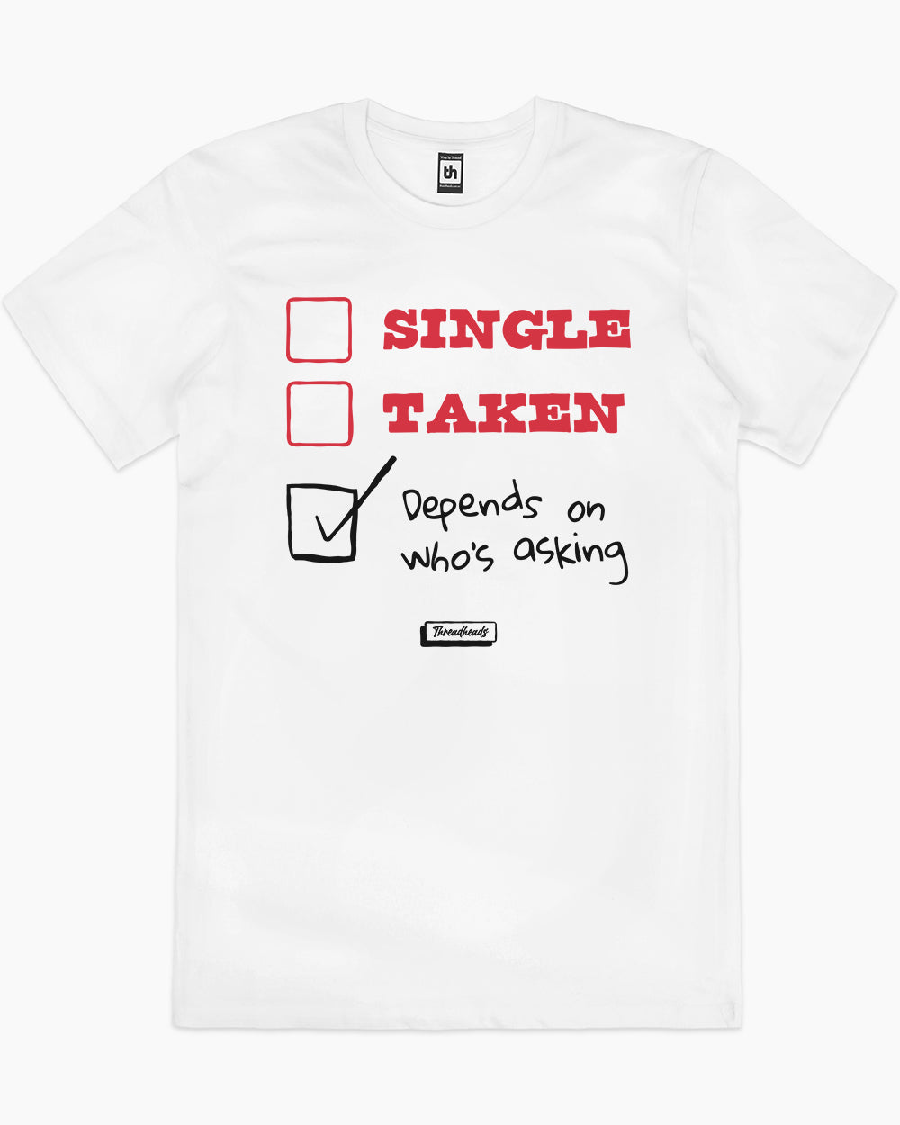 Depends on Who's Asking T-Shirt Australia Online #colour_white