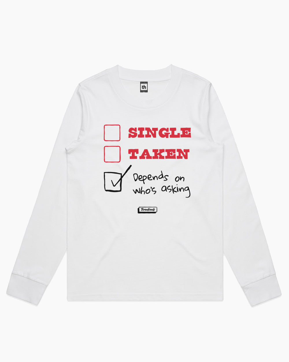 Depends on Who's Asking Long Sleeve Australia Online #colour_white