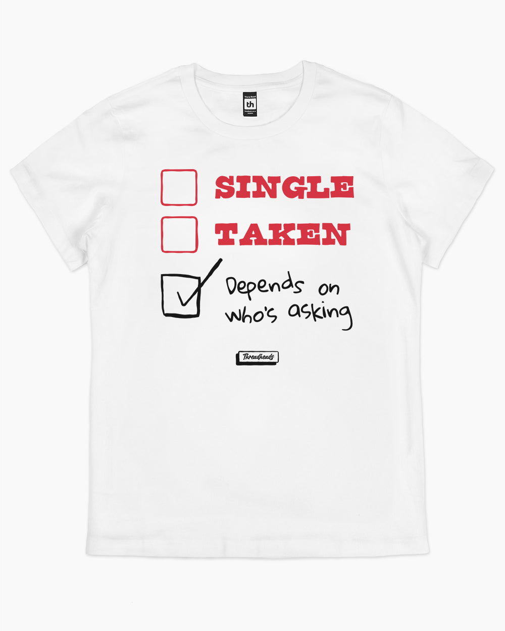 Depends on Who's Asking T-Shirt Australia Online #colour_white