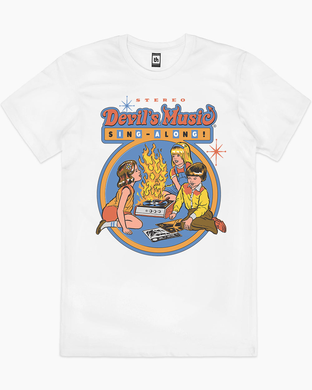Devil's Music Sing-Along T-Shirt Australia Online #colour_white