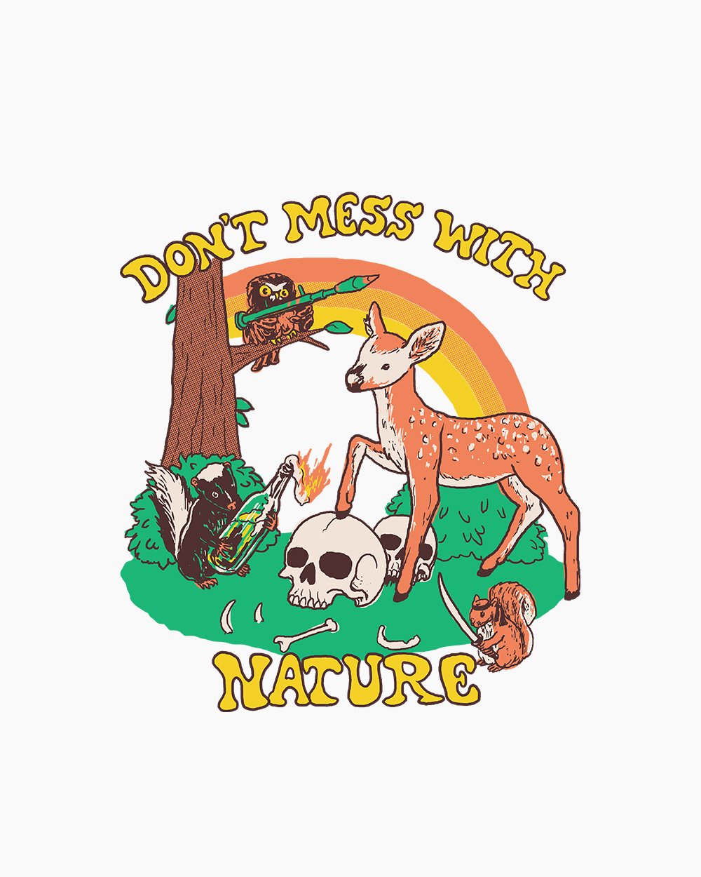 Don't Mess with Nature T-Shirt Australia Online #colour_white