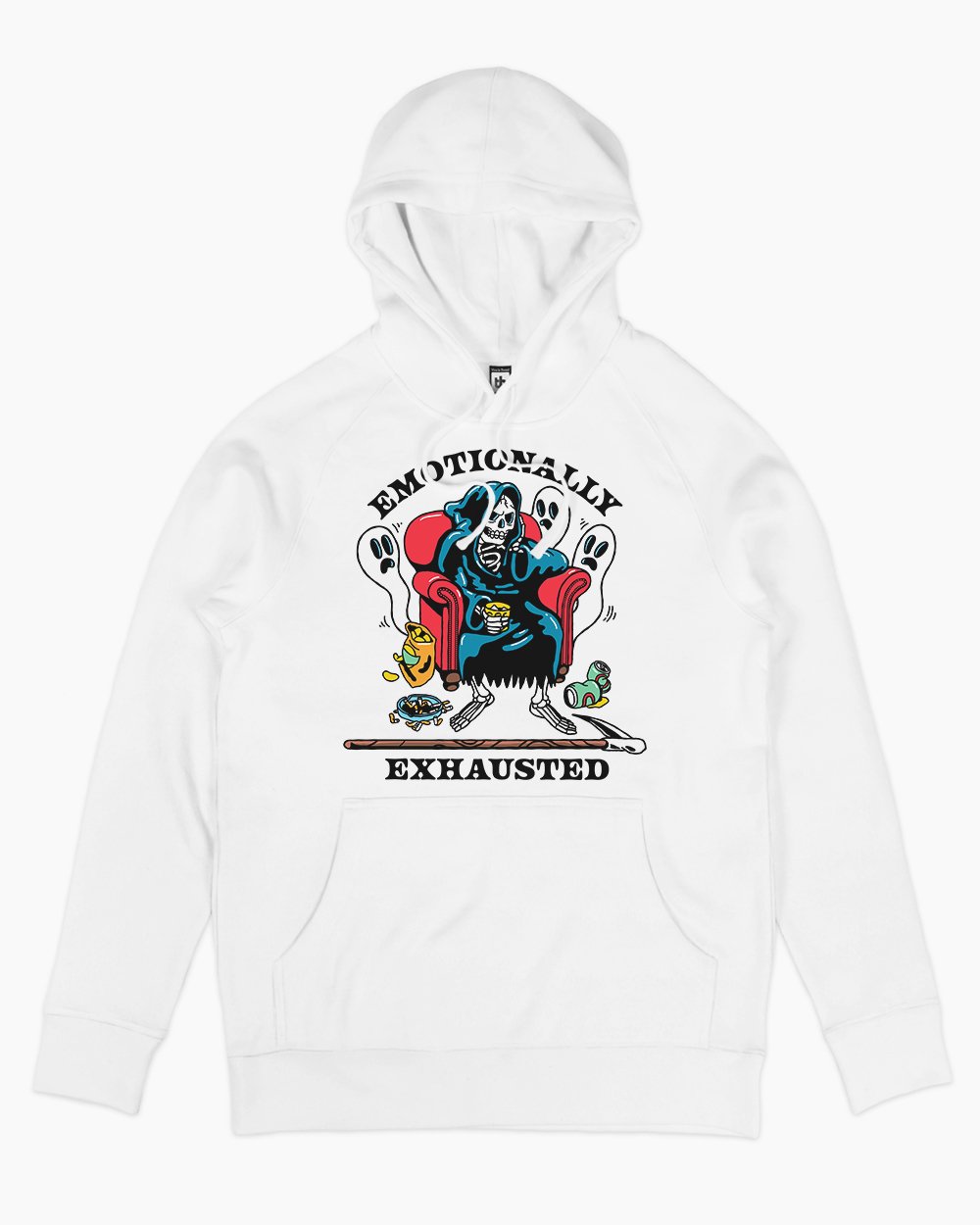 Emotionally Exhausted Hoodie Australia Online #colour_white