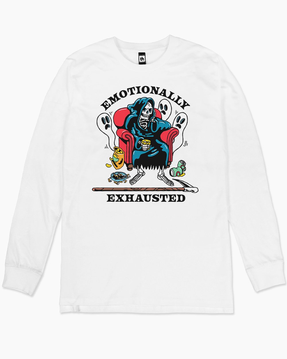 Emotionally Exhausted Long Sleeve Australia Online #colour_white