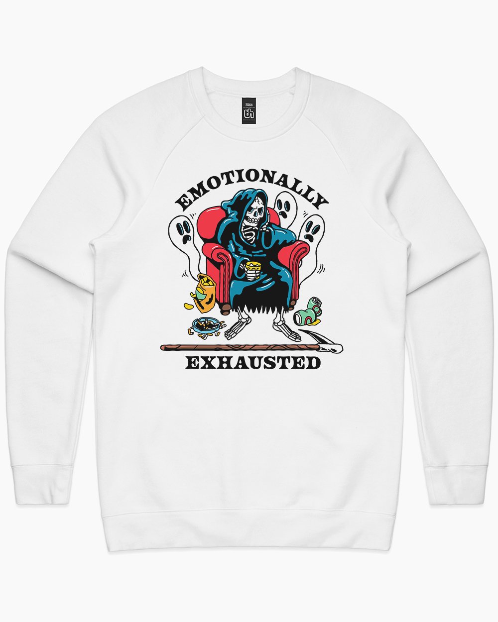 Emotionally Exhausted Sweater Australia Online #colour_white