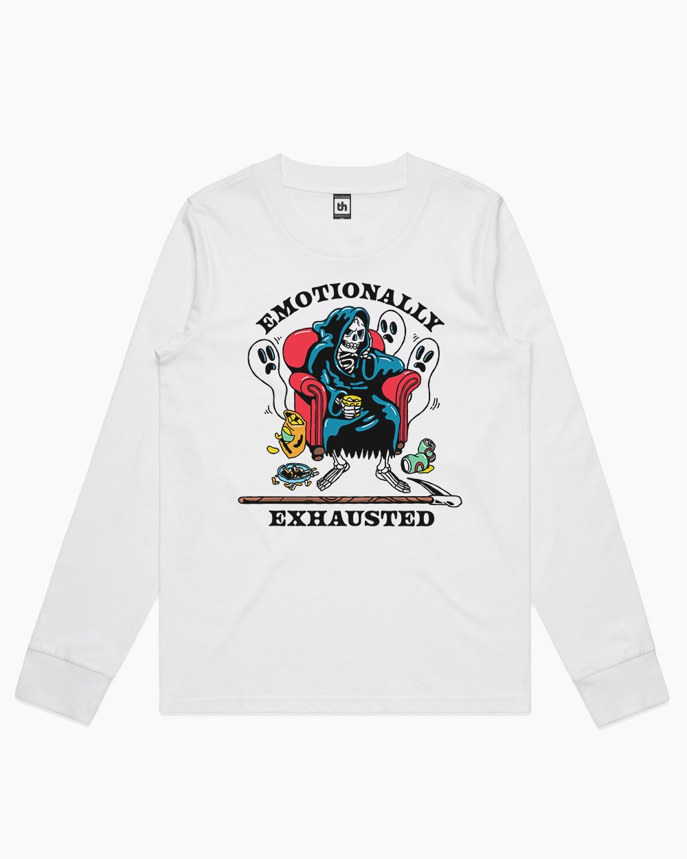 Emotionally Exhausted Long Sleeve Australia Online #colour_white