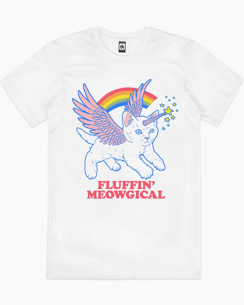Fluffin Meowgical T-Shirt Australia Online #colour_white