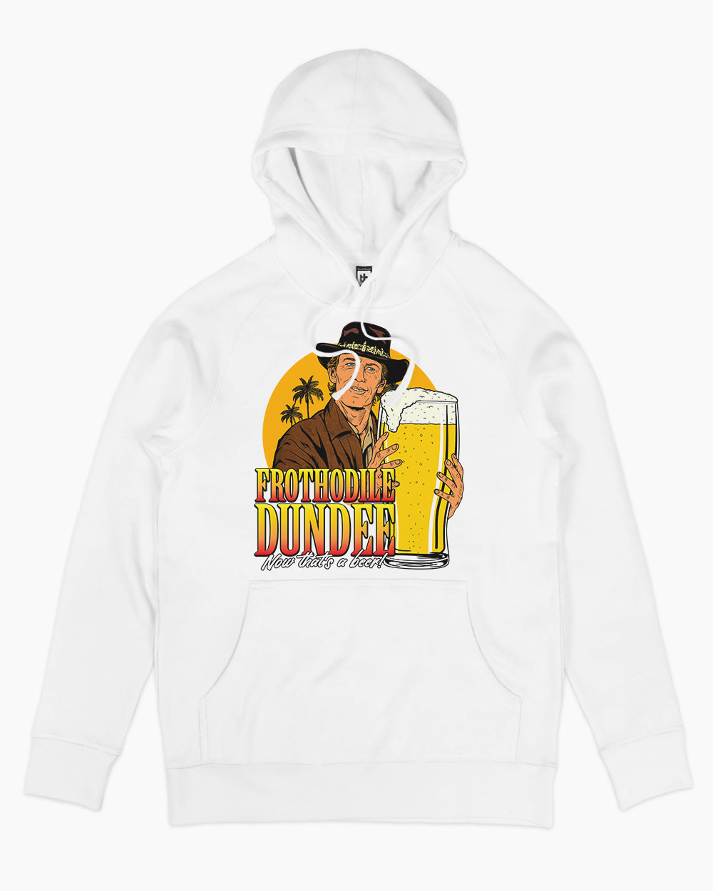 Frothodile Dundee Hoodie Australia Online #colour_white