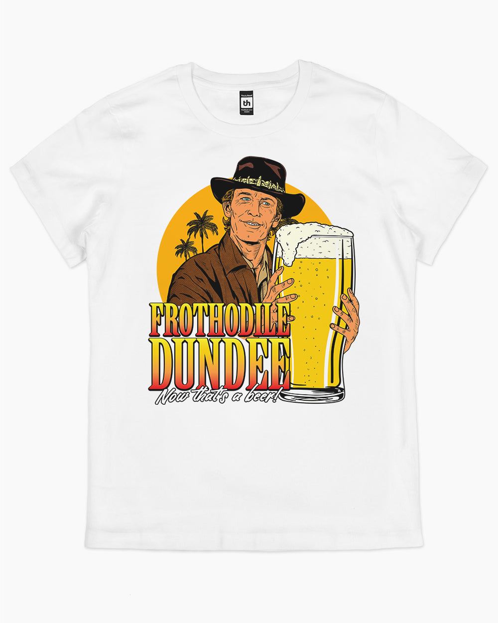 Frothodile Dundee T-Shirt Australia Online #colour_white