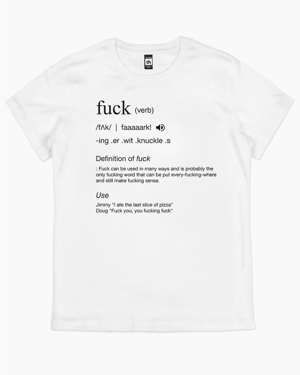 Fuck Dictionary Definition T-Shirt Australia Online #colour_white