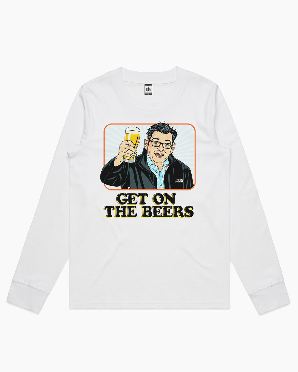 Get on the Beers Long Sleeve Australia Online #colour_white