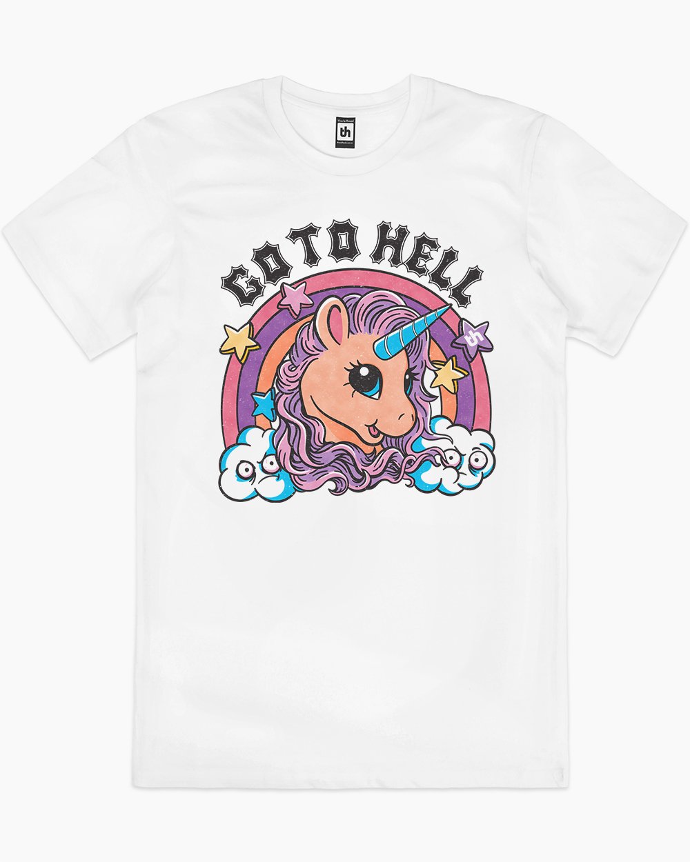 Go to Hell Unicorn T-Shirt Australia Online #colour_white