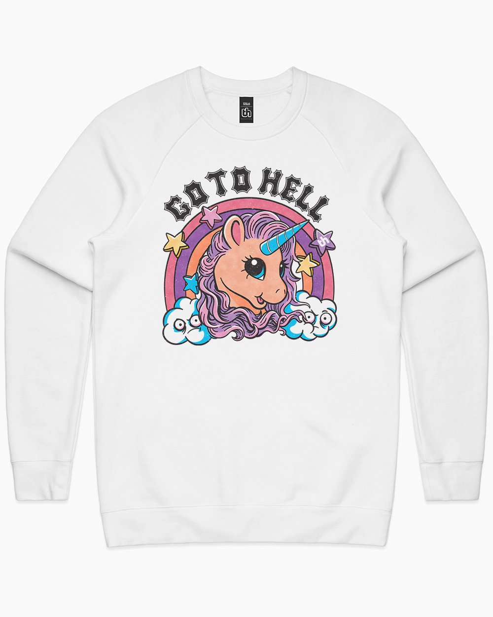 Go to Hell Unicorn Sweater Australia Online #colour_white