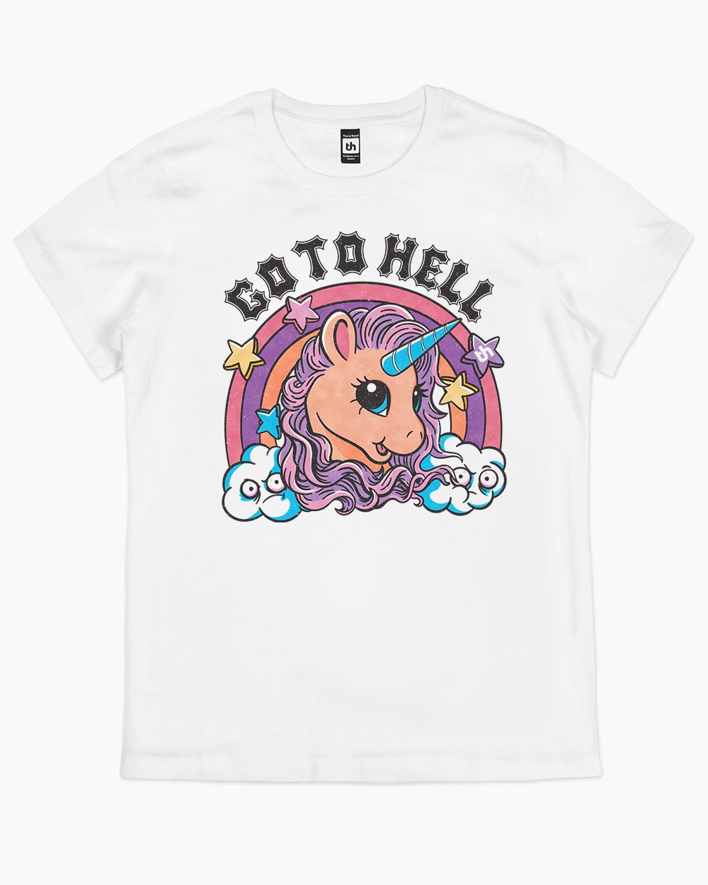 Go to Hell Unicorn T-Shirt Australia Online #colour_white